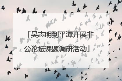 吴志明到平潭开展非公论坛课题调研活动
