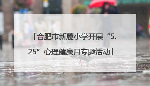 合肥市新麓小学开展“5.25”心理健康月专题活动