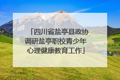 四川省盐亭县政协调研盐亭职校青少年心理健康教育工作