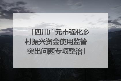 四川广元市强化乡村振兴资金使用监管突出问题专项整治