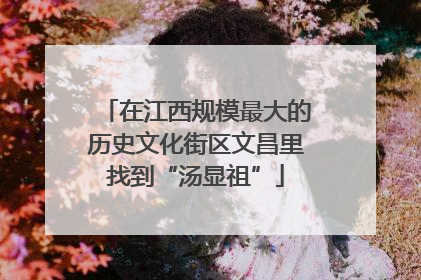在江西规模最大的历史文化街区文昌里找到“汤显祖”