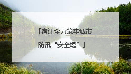 宿迁全力筑牢城市防汛“安全堤”