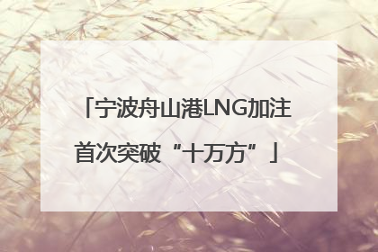 宁波舟山港LNG加注首次突破“十万方”
