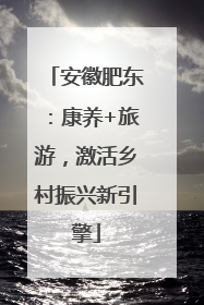 安徽肥东：康养+旅游，激活乡村振兴新引擎