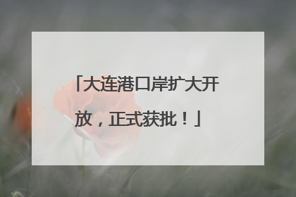 大连港口岸扩大开放，正式获批！