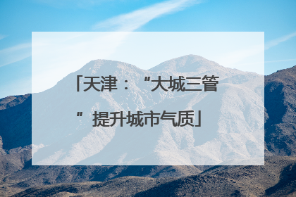 天津：“大城三管”提升城市气质