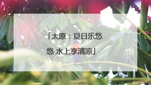 太原：夏日乐悠悠 水上享清凉