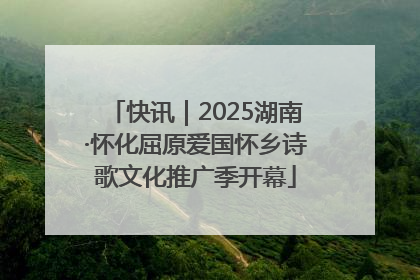 快讯｜2025湖南·怀化屈原爱国怀乡诗歌文化推广季开幕