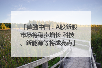 德勤中国：A股新股市场将稳步增长 科技、新能源等将成亮点