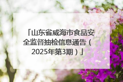山东省威海市食品安全监督抽检信息通告（2025年第3期）