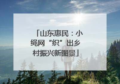 山东惠民：小绳网“织”出乡村振兴新图景