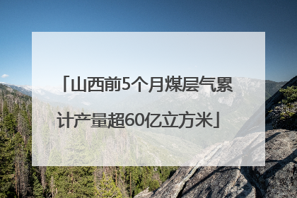 山西前5个月煤层气累计产量超60亿立方米
