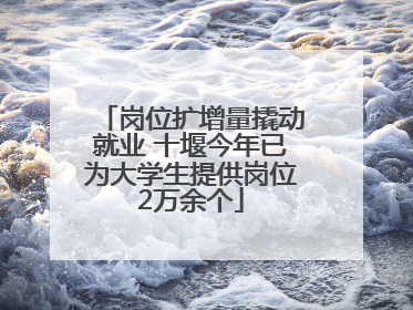 岗位扩增量撬动就业 十堰今年已为大学生提供岗位2万余个