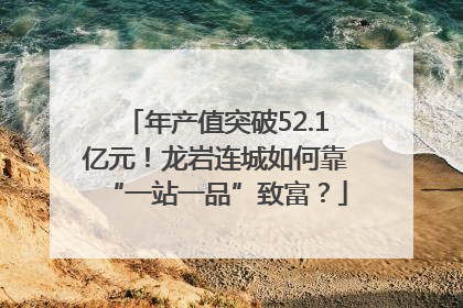 年产值突破52.1亿元！龙岩连城如何靠“一站一品”致富？