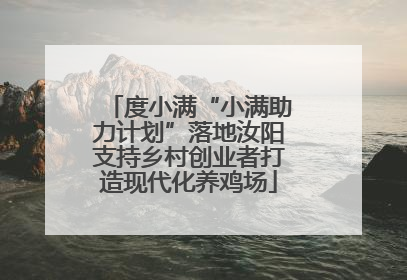 度小满“小满助力计划”落地汝阳支持乡村创业者打造现代化养鸡场