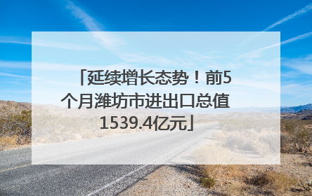 延续增长态势！前5个月潍坊市进出口总值1539.4亿元