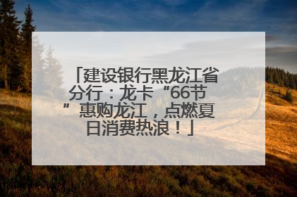 建设银行黑龙江省分行：龙卡“66节”惠购龙江，点燃夏日消费热浪！