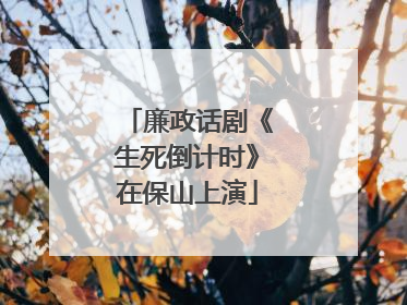 廉政话剧《生死倒计时》在保山上演