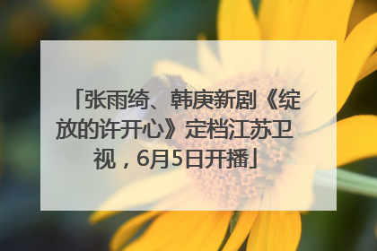 张雨绮、韩庚新剧《绽放的许开心》定档江苏卫视，6月5日开播