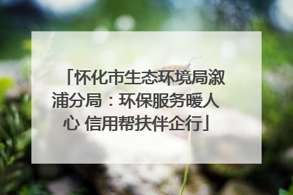 怀化市生态环境局溆浦分局：环保服务暖人心 信用帮扶伴企行