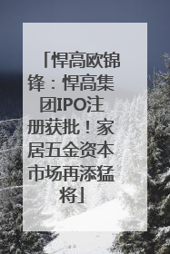 悍高欧锦锋：悍高集团IPO注册获批！家居五金资本市场再添猛将