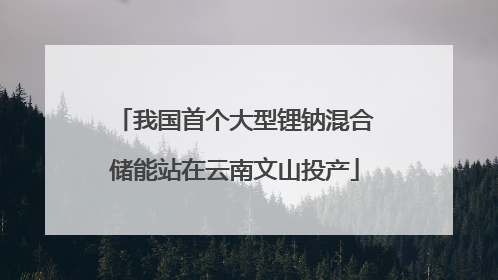 我国首个大型锂钠混合储能站在云南文山投产