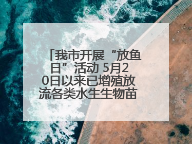 我市开展“放鱼日”活动 5月20日以来已增殖放流各类水生生物苗种5.1亿单位