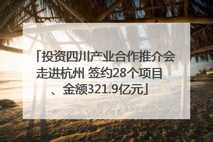 投资四川产业合作推介会走进杭州 签约28个项目、金额321.9亿元