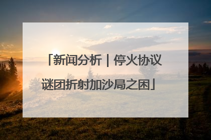 新闻分析｜停火协议谜团折射加沙局之困
