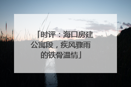 时评：海口房建公寓段，疾风骤雨的铁骨温情