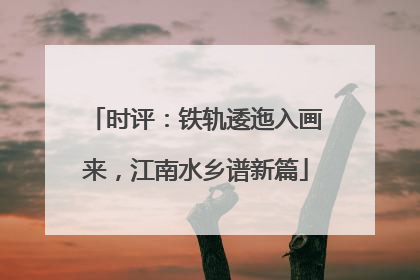 时评：铁轨逶迤入画来，江南水乡谱新篇