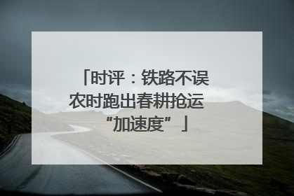 时评：铁路不误农时跑出春耕抢运“加速度”