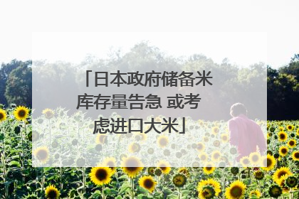 日本政府储备米库存量告急 或考虑进口大米