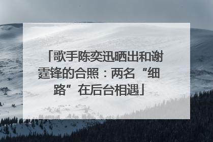 歌手陈奕迅晒出和谢霆锋的合照：两名“细路”在后台相遇