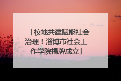 校地共建赋能社会治理！淄博市社会工作学院揭牌成立