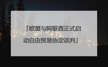 欧盟与阿联酋正式启动自由贸易协定谈判