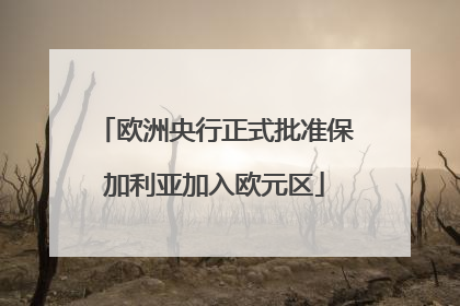 欧洲央行正式批准保加利亚加入欧元区