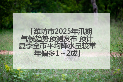 潍坊市2025年汛期气候趋势预测发布 预计夏季全市平均降水量较常年偏多1～2成