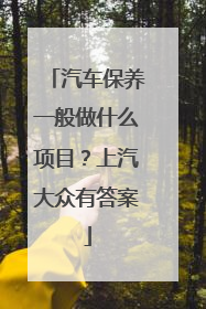 汽车保养一般做什么项目？上汽大众有答案