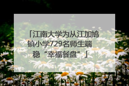 江南大学为从江加鸠镇小学729名师生端稳“幸福餐盘”