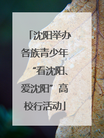 沈阳举办各族青少年“看沈阳、爱沈阳”高校行活动