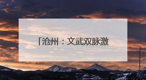 沧州：文武双脉激活“双遗之城”高质量发展新样本