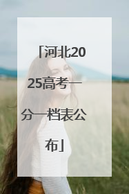 河北2025高考一分一档表公布