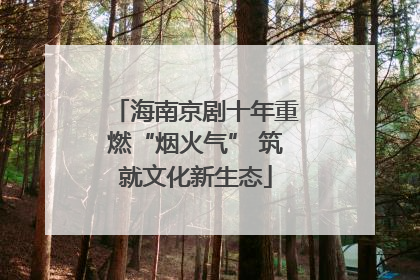 海南京剧十年重燃“烟火气” 筑就文化新生态