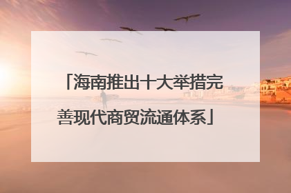 海南推出十大举措完善现代商贸流通体系