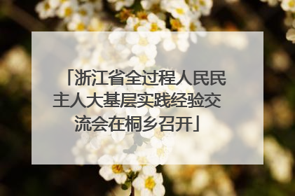浙江省全过程人民民主人大基层实践经验交流会在桐乡召开