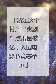 浙江这个村产“爽剧”点击量破亿，入围电影节竞赛单元