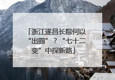 浙江遂昌长粽何以“出圈”？“七十二变”中探新路
