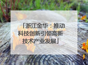 浙江金华：推动科技创新引领高新技术产业发展