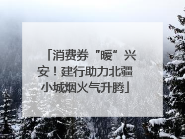 消费券“暖”兴安！建行助力北疆小城烟火气升腾